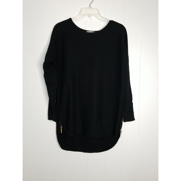 Michael Kors Sweaters - Michael Michael Kors Knit Sweater Womens Size Small Black Gold Zipper Pullover